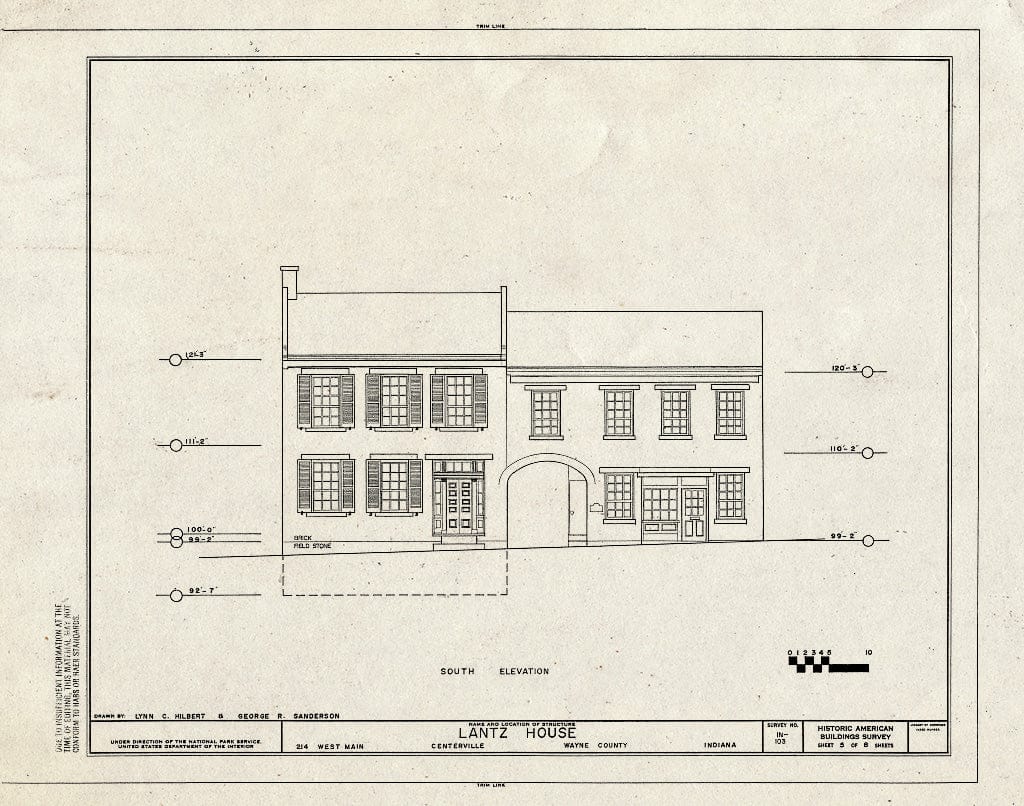 Blueprint HABS IND,89-CENVI,2- (Sheet 5 of 8) - Lantz House, 214 West Main Street, Centerville, Wayne County, in