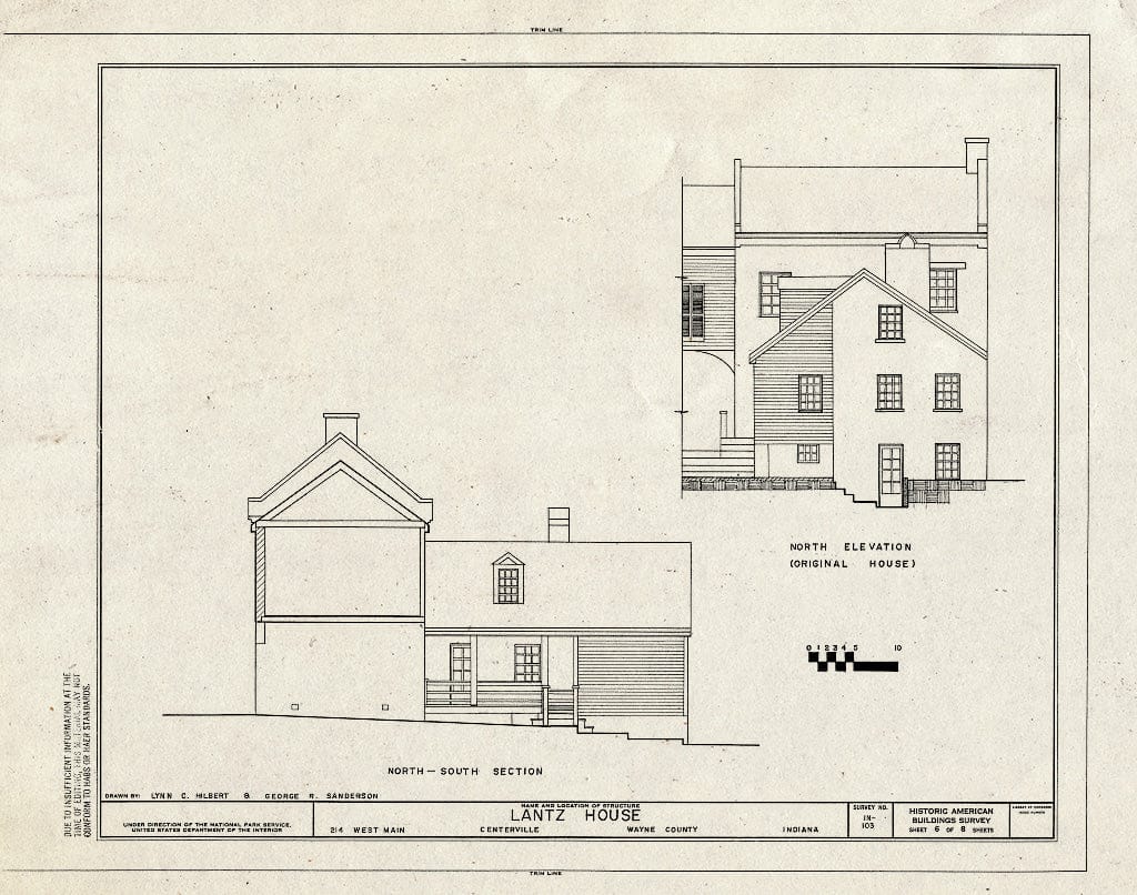 Blueprint HABS IND,89-CENVI,2- (Sheet 6 of 8) - Lantz House, 214 West Main Street, Centerville, Wayne County, in