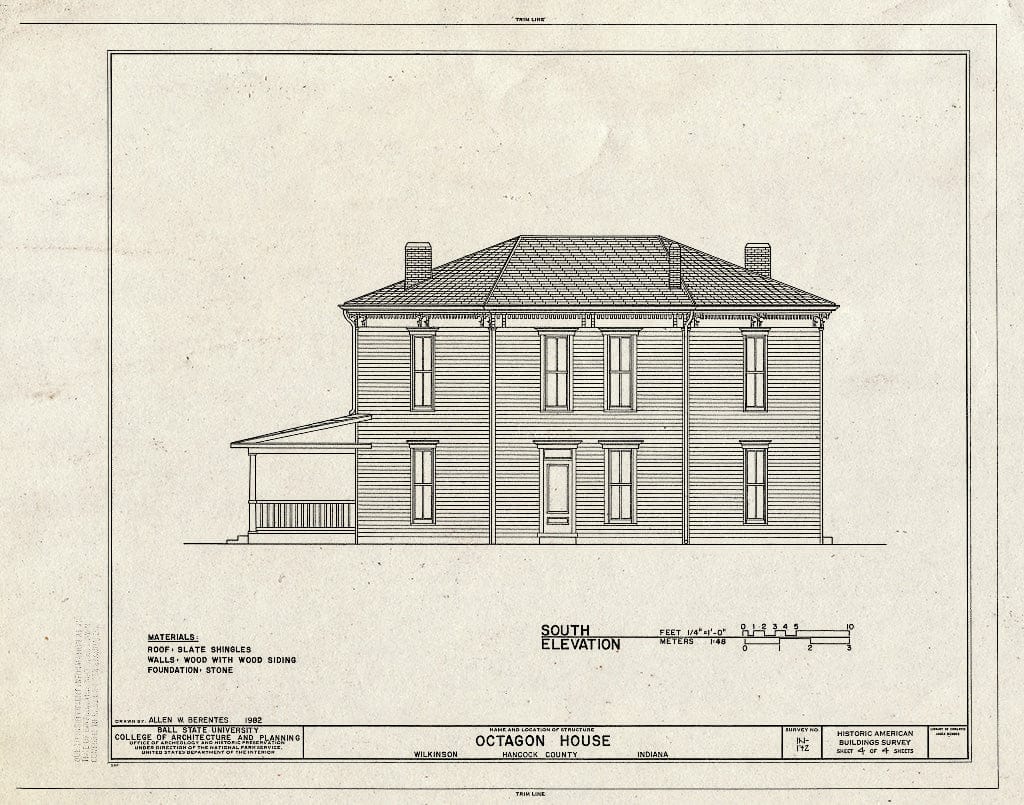 Blueprint HABS IND,30-WILK,1- (Sheet 4 of 4) - Octagon House, Wilkinson, Hancock County, in
