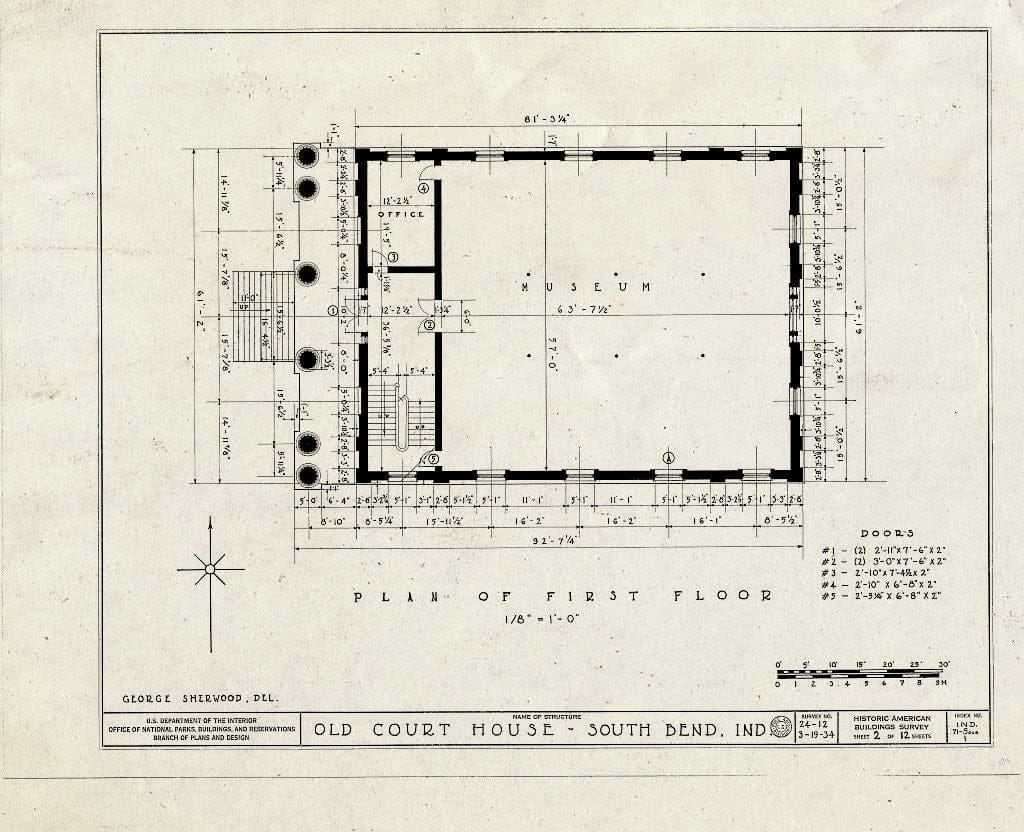 Blueprint HABS IND,71-SOUB,1- (Sheet 2 of 12) - Old Court House, 114 South Lafayette Boulevard (Moved from Main Street), South Bend, St. Joseph County, in