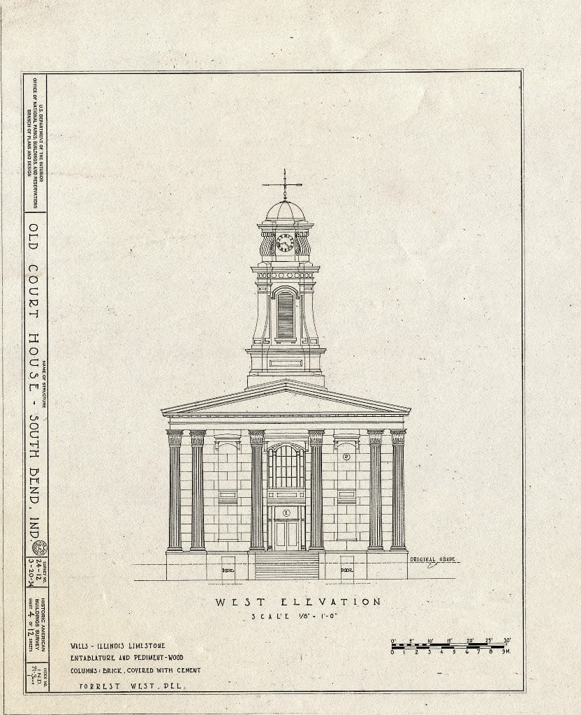 Blueprint HABS IND,71-SOUB,1- (Sheet 4 of 12) - Old Court House, 114 South Lafayette Boulevard (Moved from Main Street), South Bend, St. Joseph County, in