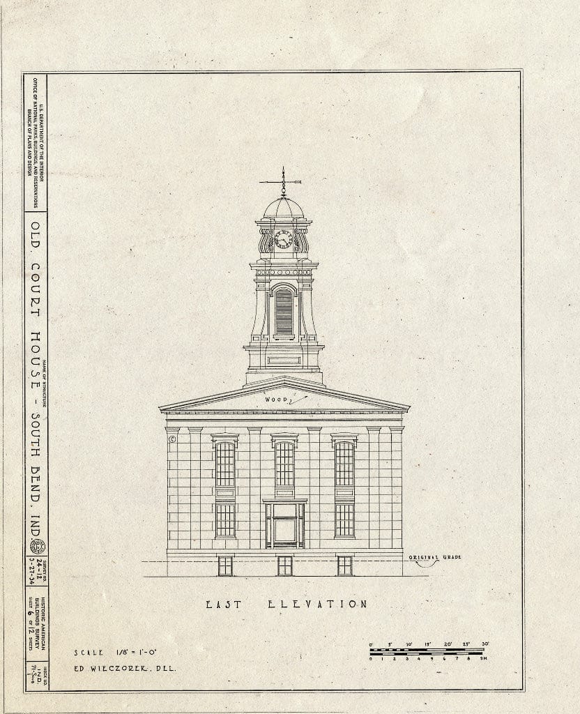 Blueprint HABS IND,71-SOUB,1- (Sheet 6 of 12) - Old Court House, 114 South Lafayette Boulevard (Moved from Main Street), South Bend, St. Joseph County, in