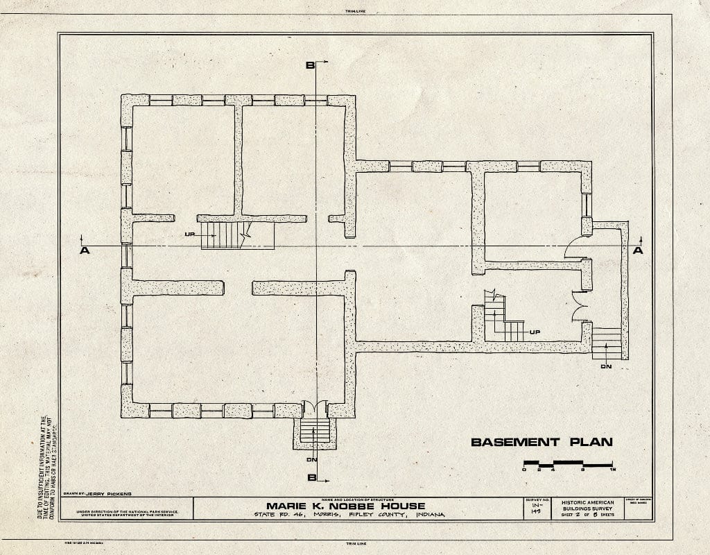 Blueprint HABS IND,69-Mori,1- (Sheet 2 of 8) - Marie K. Nobbe House, State Road 46, Morris, Ripley County, in