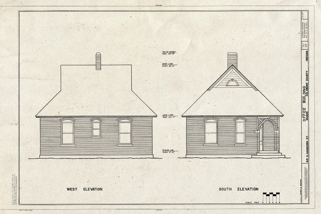 Blueprint HABS IND,18-MUNCI,1- (Sheet 3 of 5) - 615 South Hagadorn Street (Office Building), Muncie, Delaware County, in