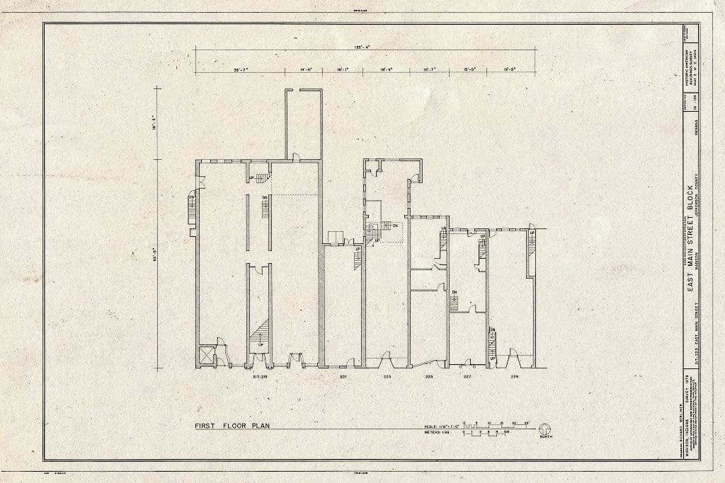 Blueprint HABS IND,39-MAD,27- (Sheet 2 of 2) - 217-229 East Main Street (Commercial Buildings), Madison, Jefferson County, in