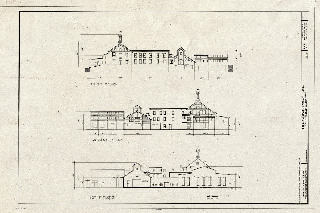 Blueprint HAER IND,21-CONVI,10- (Sheet 3 of 6) - P. H. & F. M. Roots Company, Eastern Avenue, Connersville, Fayette County, in