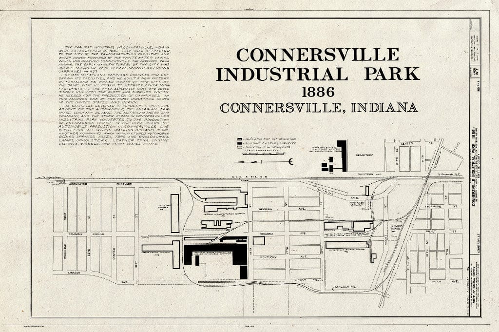 Blueprint HAER IND,21-CONVI,6- (Sheet 1 of 1) - Connersville Industrial Park, Eleventh & Twenty-First Streets, Connersville, Fayette County, in