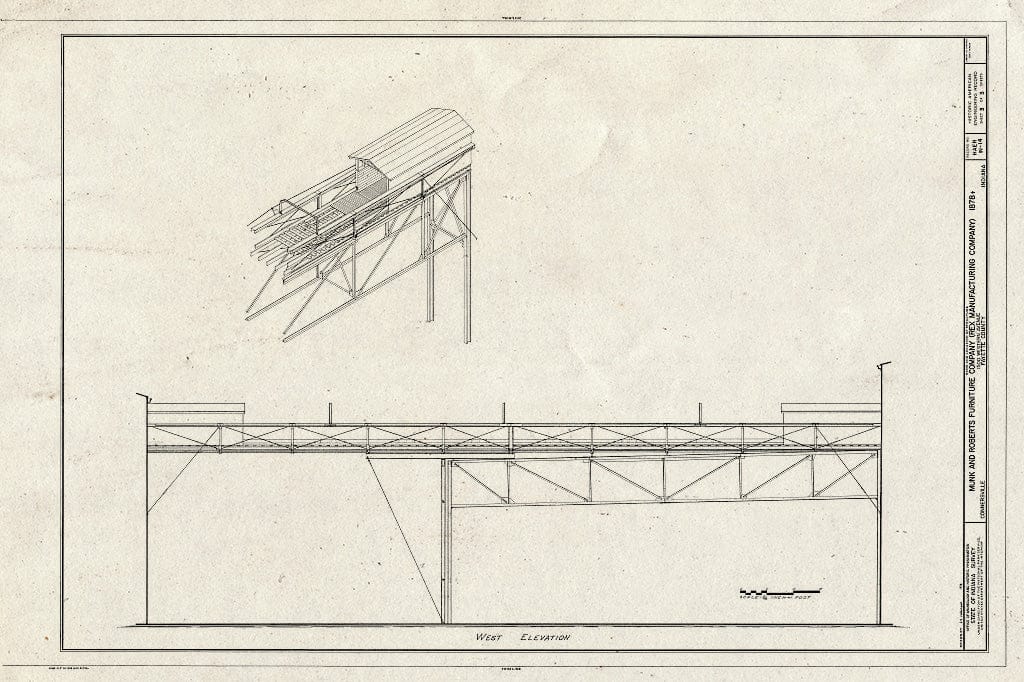 Blueprint HAER IND,21-CONVI,9- (Sheet 3 of 3) - Munk & Roberts Furniture Company, Western Avenue, Connersville, Fayette County, in