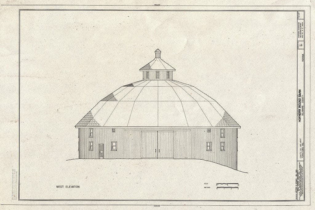 Blueprint HABS IND,18-York.V,1A- (Sheet 4 of 5) - Hofherr Round Barn, County Road 650 West, Yorktown, Delaware County, in