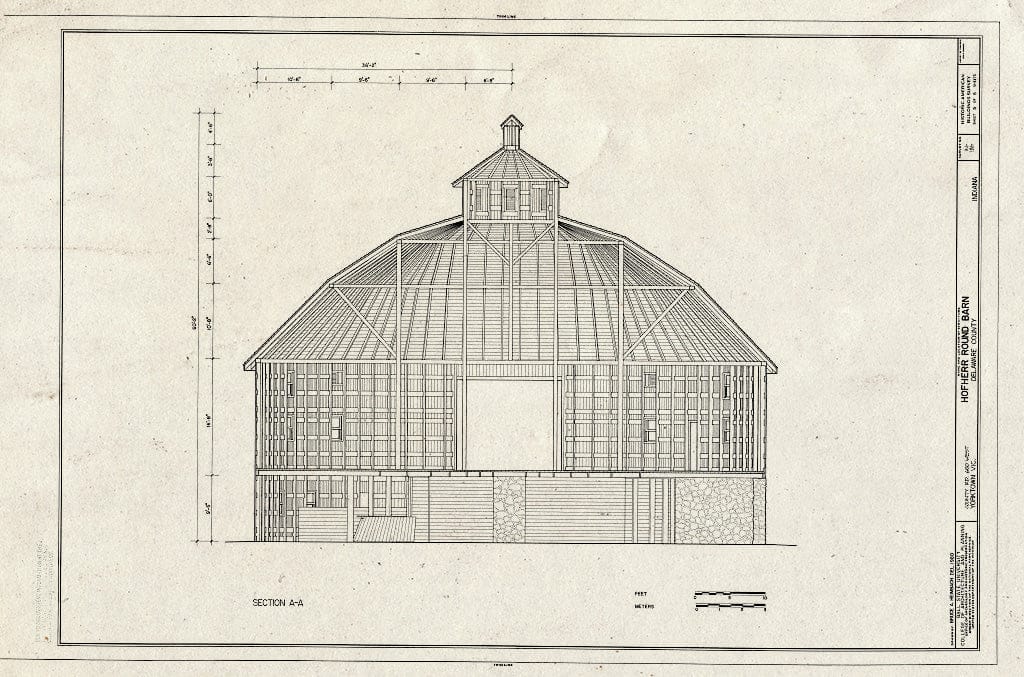 Blueprint HABS IND,18-York.V,1A- (Sheet 5 of 5) - Hofherr Round Barn, County Road 650 West, Yorktown, Delaware County, in