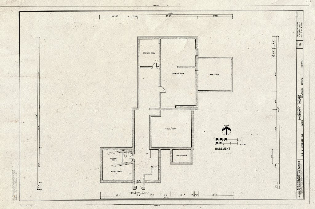 Blueprint HABS IND,18-MUNCI,5- (Sheet 2 of 7) - Hathaway House, 1001 West Riverside Avenue, Muncie, Delaware County, in