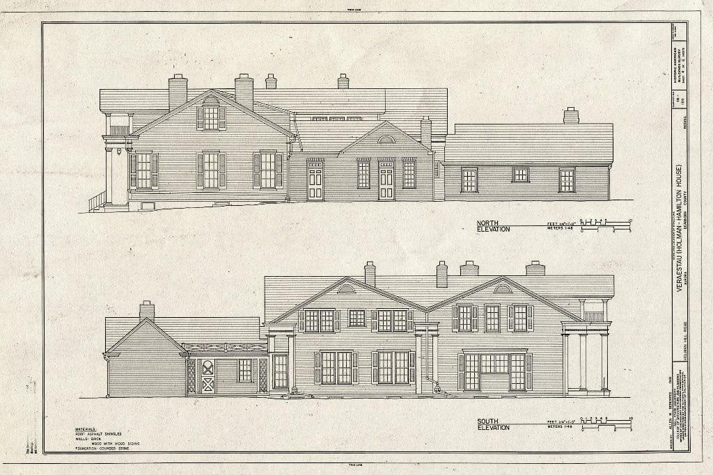Blueprint HABS IND,15-AUR,1- (Sheet 4 of 6) - Veraestau, Holman Hill Road, Aurora, Dearborn County, in