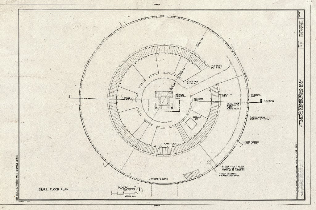 Blueprint HABS IND,30-MCOVI.V,1A- (Sheet 2 of 5) - Littleton Round Barn, 500 West, 600 North Road, McCordsville, Hancock County, in