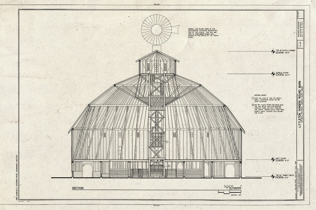 Blueprint HABS IND,30-MCOVI.V,1A- (Sheet 4 of 5) - Littleton Round Barn, 500 West, 600 North Road, McCordsville, Hancock County, in