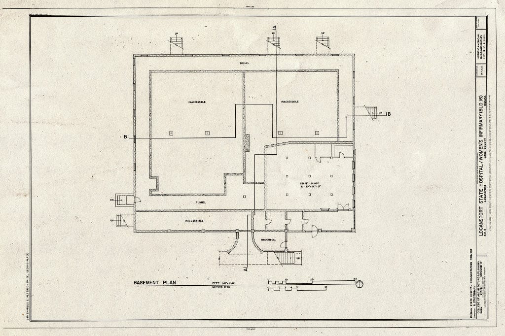 Blueprint HABS IND,9-LOGPO,1A- (Sheet 2 of 7) - Logansport State Hospital, Women's Infirmary, Rural Route 2, Logansport, Cass County, in