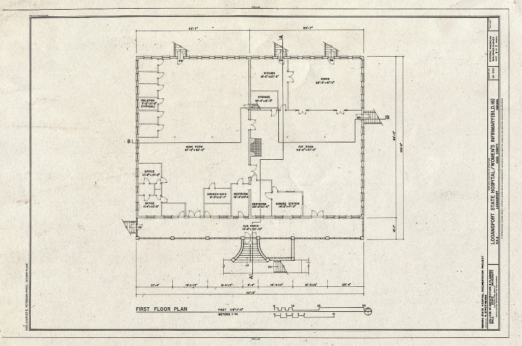 Blueprint HABS IND,9-LOGPO,1A- (Sheet 3 of 7) - Logansport State Hospital, Women's Infirmary, Rural Route 2, Logansport, Cass County, in