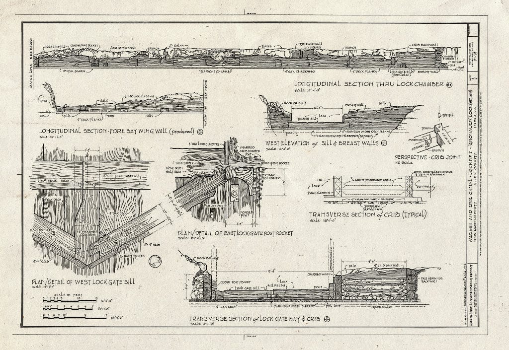 Blueprint HAER IND,2-NEHA.V,1- (Sheet 4 of 4) - Wabash & Erie Canal, Lock No. 2, 8 Miles East of Fort Wayne, Adjacent to U.S. Route 24, New Haven, Allen County, in
