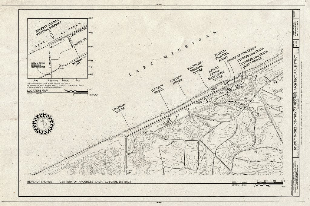 Blueprint HABS IND,64-BEVSH,1- (Sheet 2 of 2) - Beverly Shores-Century of Progress Architectural District, Lake Front Drive, Beverly Shores, Porter County, in