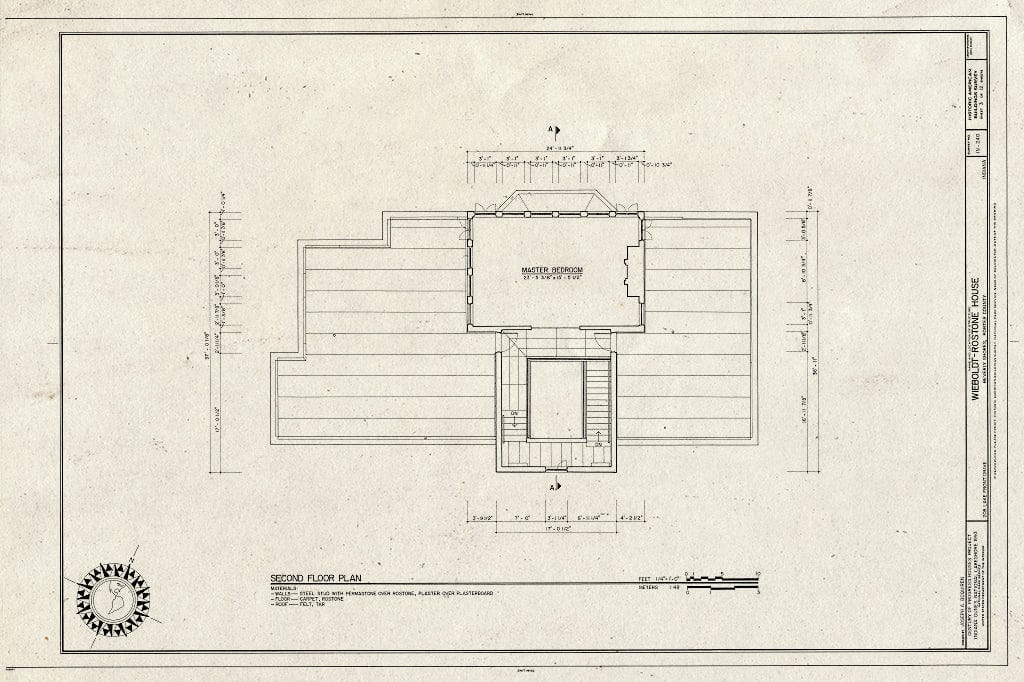 Blueprint HABS IND,64-BEVSH,7- (Sheet 3 of 12) - Wieboldt-Rostone House, 270 Lake Front Drive (Moved from Chicago, IL), Beverly Shores, Porter County, in
