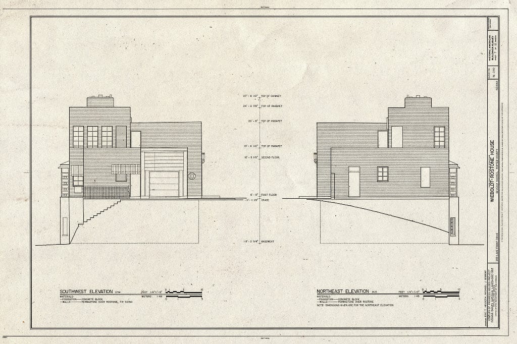 Blueprint HABS IND,64-BEVSH,7- (Sheet 7 of 12) - Wieboldt-Rostone House, 270 Lake Front Drive (Moved from Chicago, IL), Beverly Shores, Porter County, in