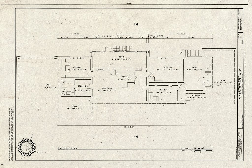 Blueprint HABS IND,64-BEVSH,8- (Sheet 1 of 8) - Florida Tropical House, 250 Lake Front Drive (Moved from Chicago, IL), Beverly Shores, Porter County, in