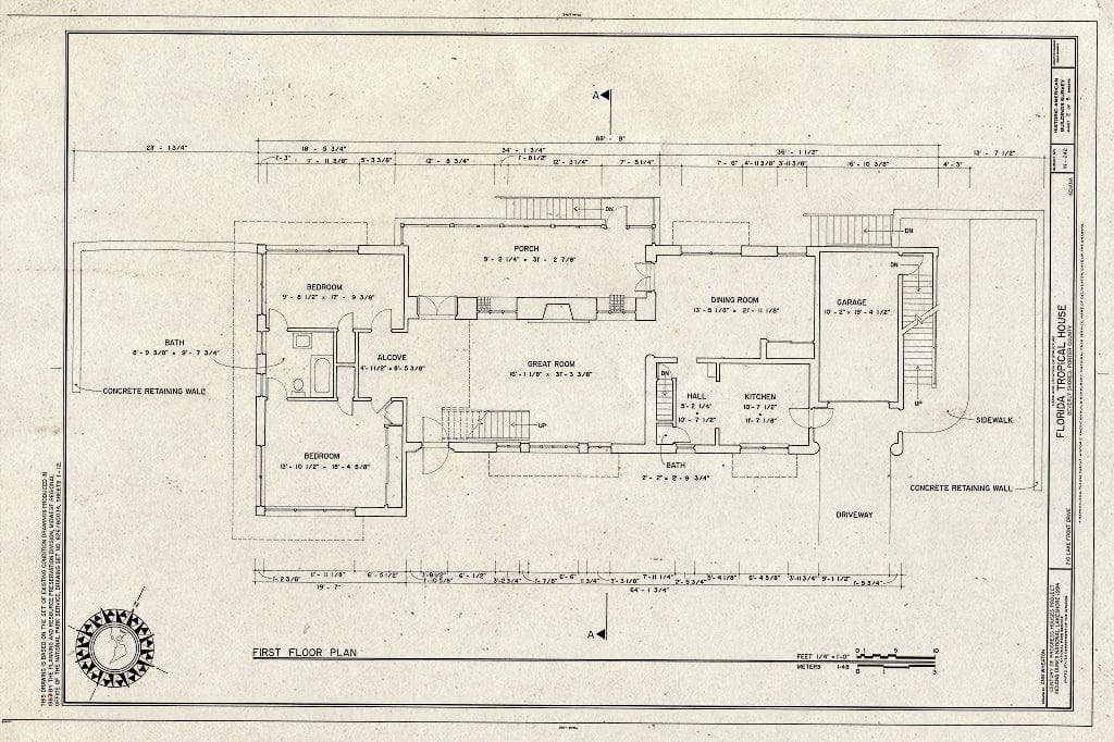 Blueprint HABS IND,64-BEVSH,8- (Sheet 2 of 8) - Florida Tropical House, 250 Lake Front Drive (Moved from Chicago, IL), Beverly Shores, Porter County, in