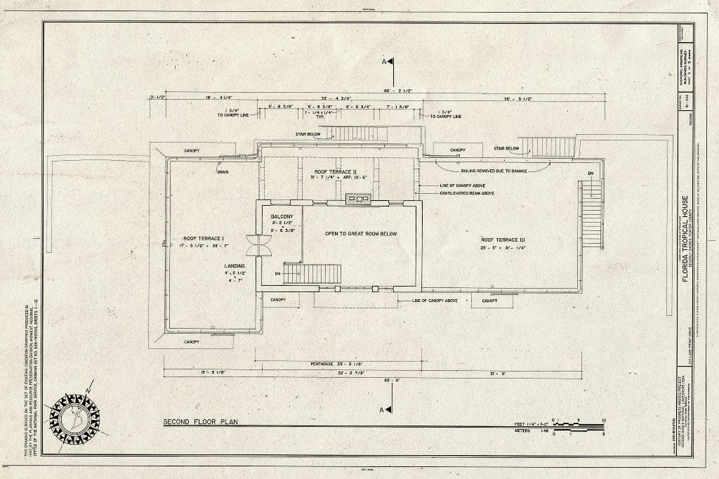 Blueprint HABS IND,64-BEVSH,8- (Sheet 3 of 8) - Florida Tropical House, 250 Lake Front Drive (Moved from Chicago, IL), Beverly Shores, Porter County, in