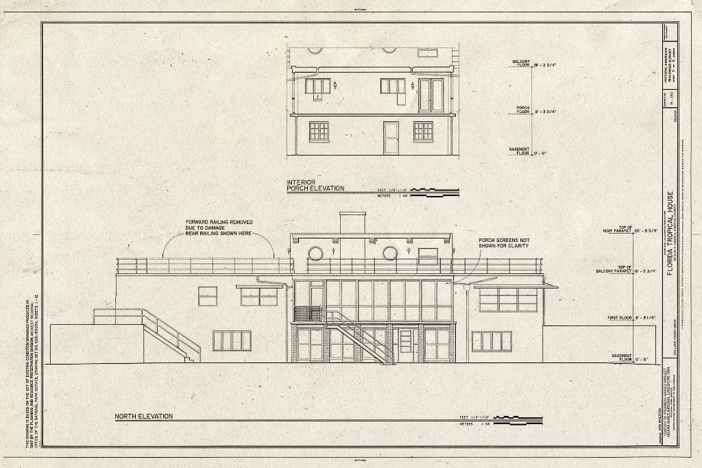 Blueprint HABS IND,64-BEVSH,8- (Sheet 5 of 8) - Florida Tropical House, 250 Lake Front Drive (Moved from Chicago, IL), Beverly Shores, Porter County, in