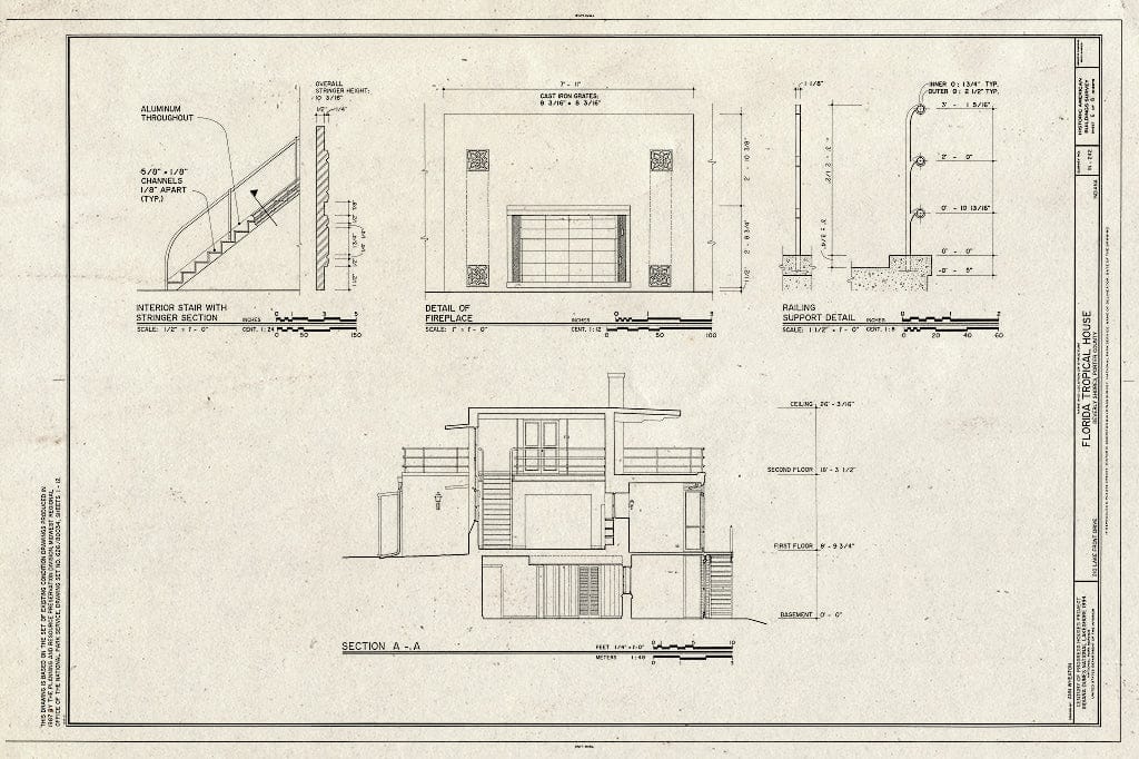 Blueprint HABS IND,64-BEVSH,8- (Sheet 6 of 8) - Florida Tropical House, 250 Lake Front Drive (Moved from Chicago, IL), Beverly Shores, Porter County, in