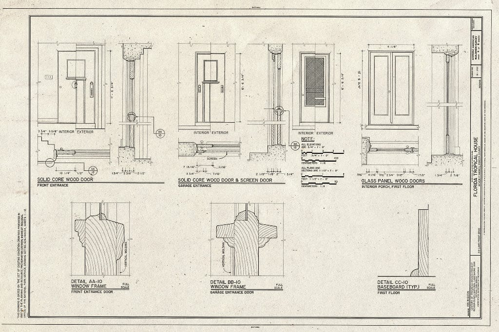 Blueprint HABS IND,64-BEVSH,8- (Sheet 8 of 8) - Florida Tropical House, 250 Lake Front Drive (Moved from Chicago, IL), Beverly Shores, Porter County, in