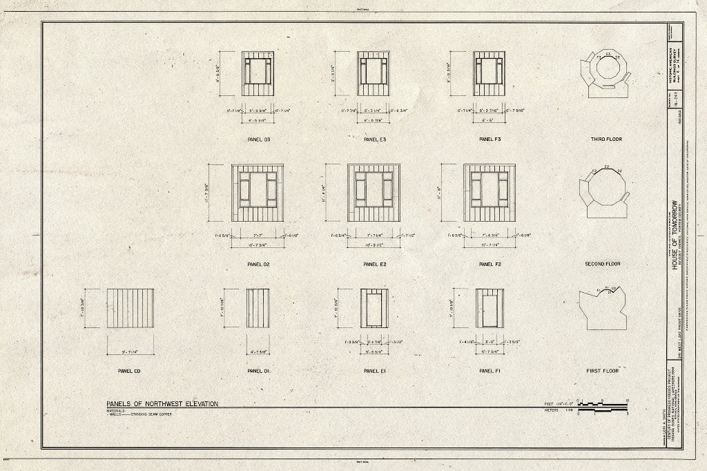 Blueprint HABS IND,64-BEVSH,9- (Sheet 6 of 14) - House of Tomorrow, 241 Lake Front Drive (Moved from Chicago, IL), Beverly Shores, Porter County, in