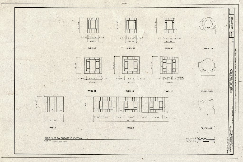 Blueprint HABS IND,64-BEVSH,9- (Sheet 10 of 14) - House of Tomorrow, 241 Lake Front Drive (Moved from Chicago, IL), Beverly Shores, Porter County, in
