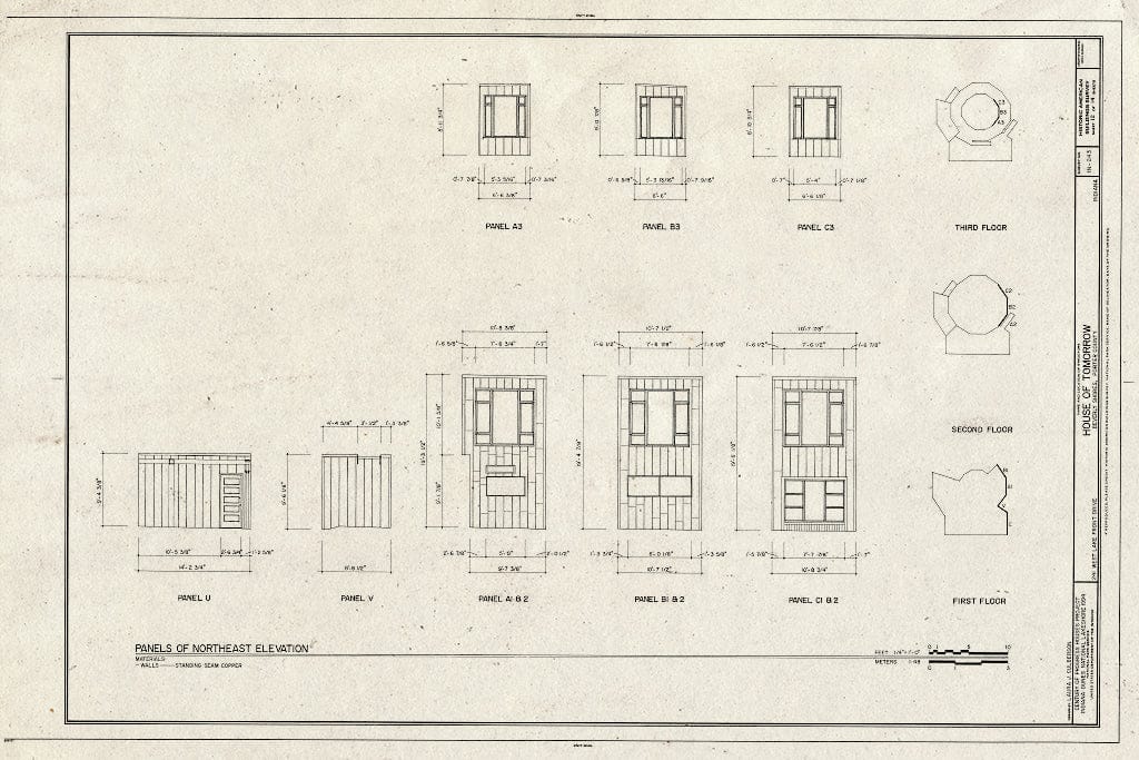 Blueprint HABS IND,64-BEVSH,9- (Sheet 12 of 14) - House of Tomorrow, 241 Lake Front Drive (Moved from Chicago, IL), Beverly Shores, Porter County, in