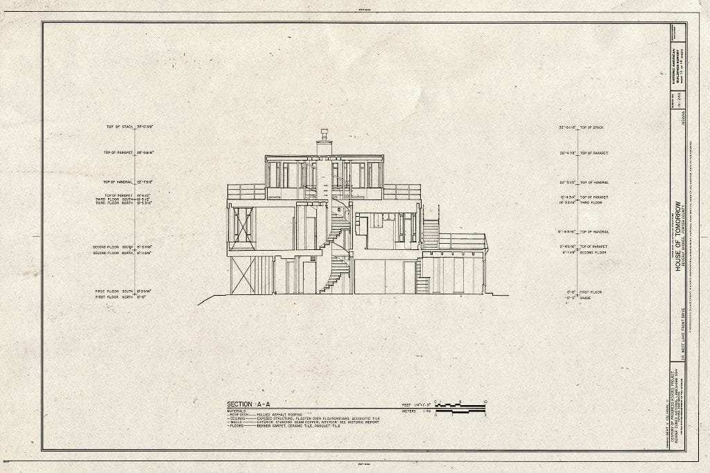 Blueprint HABS IND,64-BEVSH,9- (Sheet 13 of 14) - House of Tomorrow, 241 Lake Front Drive (Moved from Chicago, IL), Beverly Shores, Porter County, in