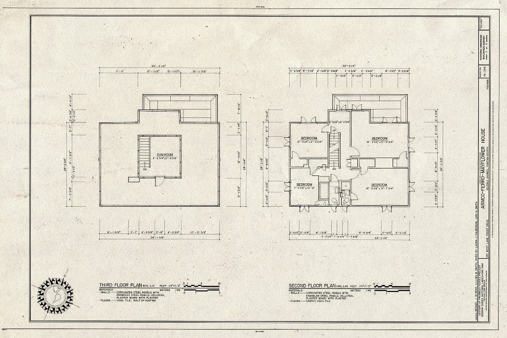 Blueprint HABS IND,64-BEVSH,10- (Sheet 2 of 5) - Armco-Ferro-Mayflower House, 251 Lake Front Drive (Moved from Chicago, IL), Beverly Shores, Porter County, in