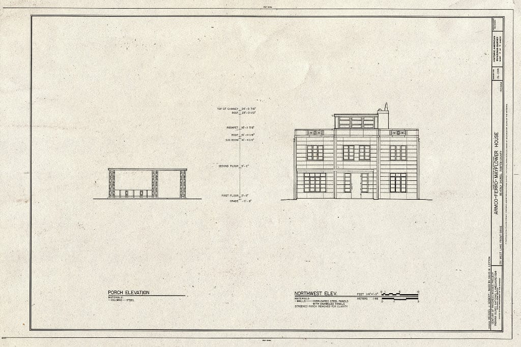 Blueprint HABS IND,64-BEVSH,10- (Sheet 3 of 5) - Armco-Ferro-Mayflower House, 251 Lake Front Drive (Moved from Chicago, IL), Beverly Shores, Porter County, in
