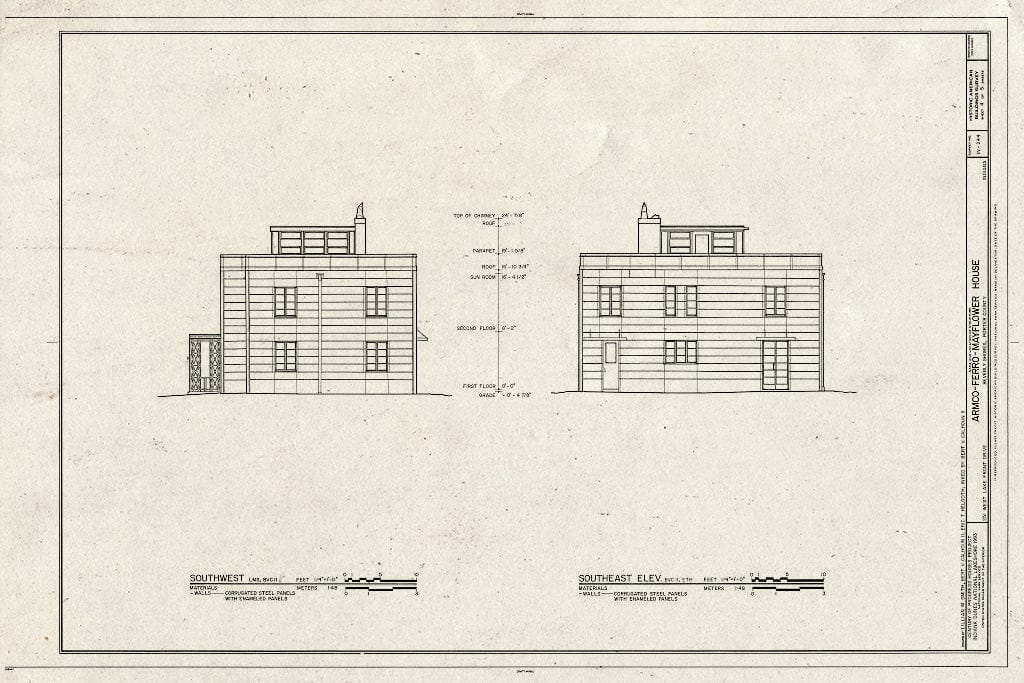Blueprint HABS IND,64-BEVSH,10- (Sheet 4 of 5) - Armco-Ferro-Mayflower House, 251 Lake Front Drive (Moved from Chicago, IL), Beverly Shores, Porter County, in