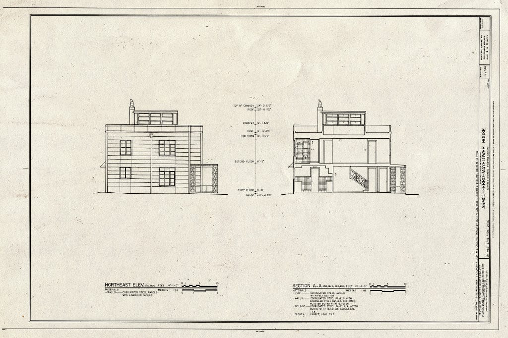 Blueprint HABS IND,64-BEVSH,10- (Sheet 5 of 5) - Armco-Ferro-Mayflower House, 251 Lake Front Drive (Moved from Chicago, IL), Beverly Shores, Porter County, in