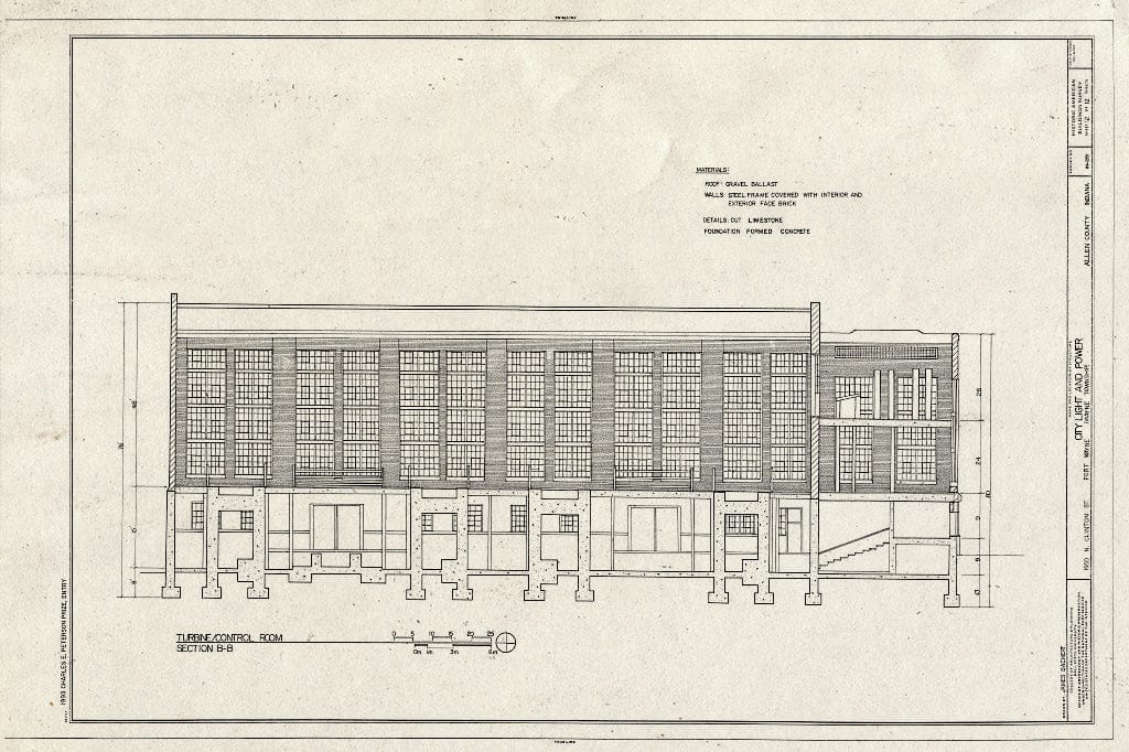 Blueprint HABS IND,2-FOWA,4- (Sheet 12 of 12) - City Light & Power, 1950 North Clinton Street, Fort Wayne, Allen County, in