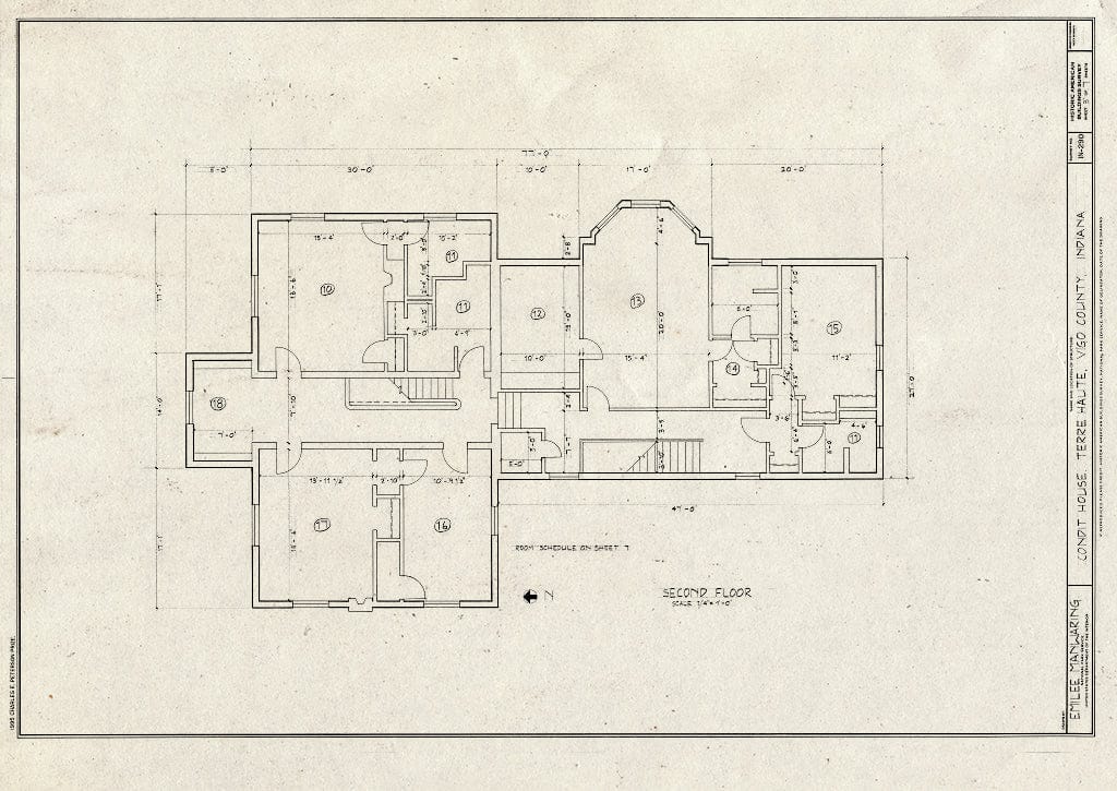 Blueprint HABS IND,84-TEHA,1- (Sheet 3 of 7) - Condit House, Terre Haute, Vigo County, in