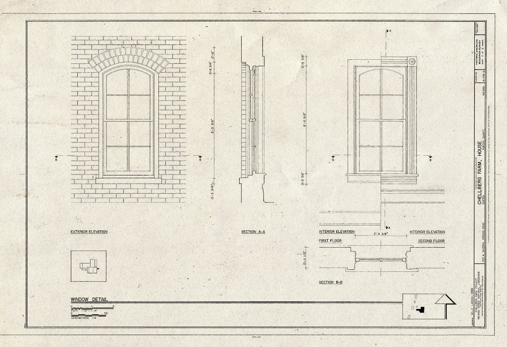 Blueprint HABS IND,64-Port,1A- (Sheet 7 of 9) - Chellberg Farm, House, 900 North Mineral Springs Road, Porter, Porter County, in