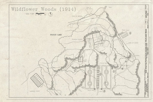 Blueprint 1914 Landscape Plan - Wildflower Woods, 1205 Pleasant Point, Rome City, Noble County, in