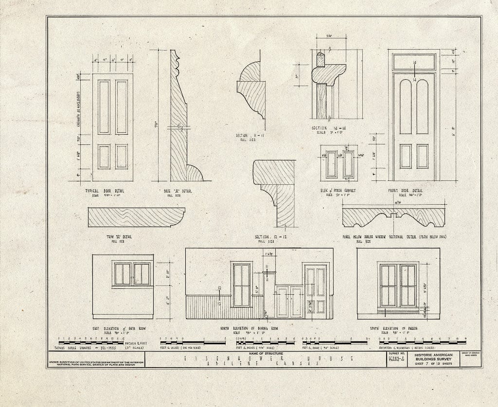 Blueprint HABS KANS,21-ABI,1- (Sheet 7 of 10) - Eisenhower House, Abilene, Dickinson County, KS