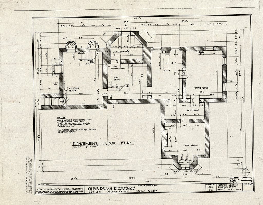 Blueprint HABS KANS,23-LAWR,4- (Sheet 2 of 21) - Olive Beach House, 603 Ohio, Lawrence, Douglas County, KS
