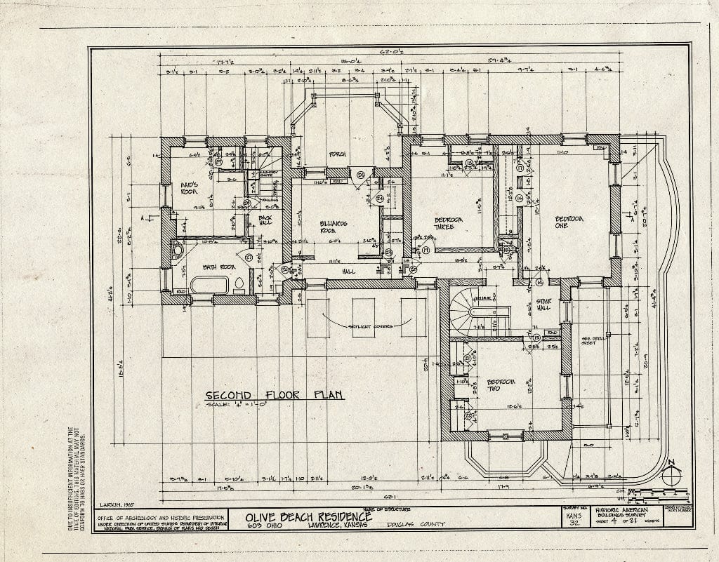 Blueprint HABS KANS,23-LAWR,4- (Sheet 4 of 21) - Olive Beach House, 603 Ohio, Lawrence, Douglas County, KS