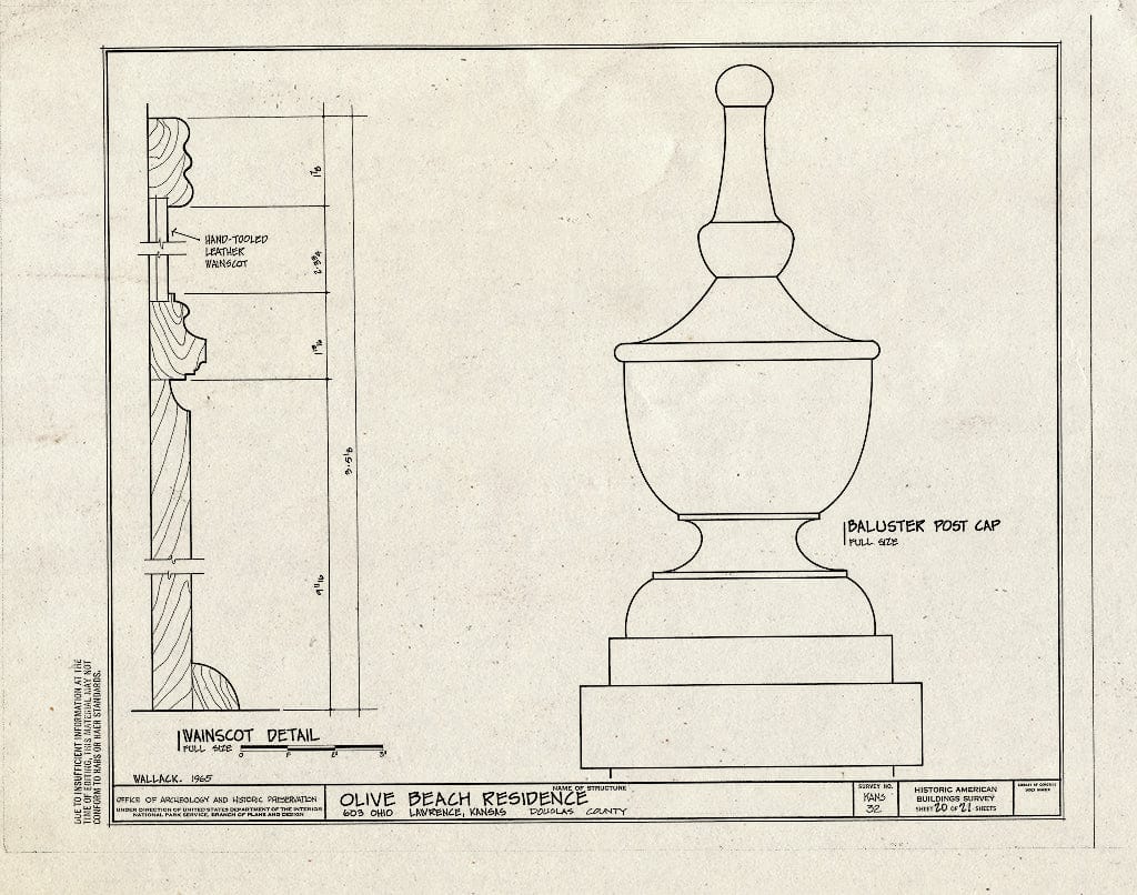 Blueprint HABS KANS,23-LAWR,4- (Sheet 20 of 21) - Olive Beach House, 603 Ohio, Lawrence, Douglas County, KS