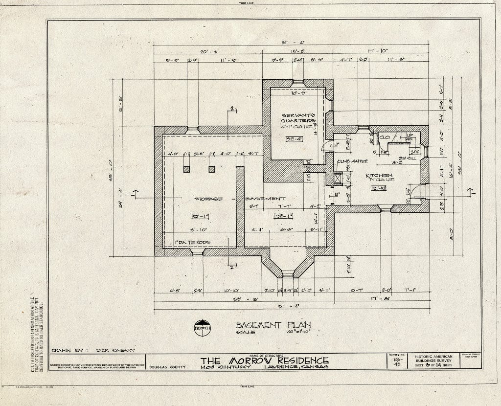 Blueprint HABS KANS,23-LAWR,7- (Sheet 3 of 14) - Morrow House, 1408 Kentucky Street, Lawrence, Douglas County, KS