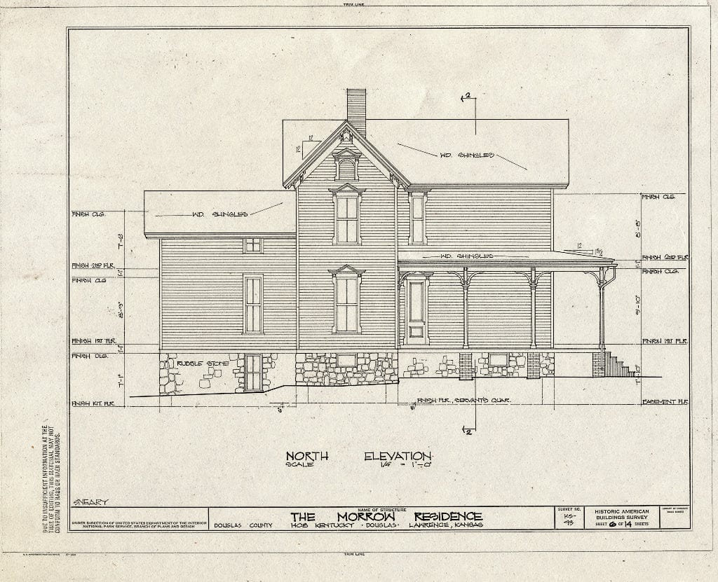 Blueprint HABS KANS,23-LAWR,7- (Sheet 6 of 14) - Morrow House, 1408 Kentucky Street, Lawrence, Douglas County, KS