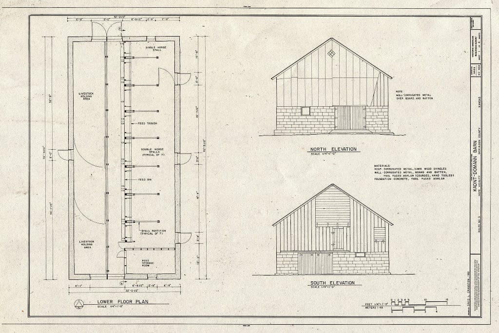 Blueprint HABS KANS,21-Hope.V,1-B- (Sheet 1 of 4) - Kandt-Domann Farmstead, Barn, State Route 3, Hope, Dickinson County, KS