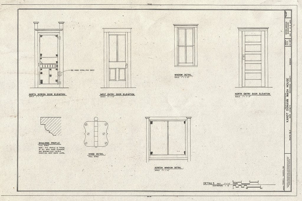 Blueprint HABS KANS,21-Hope.V,1-D- (Sheet 2 of 2) - Kandt-Domann Farmstead, Wash House, State Route 3, Hope, Dickinson County, KS